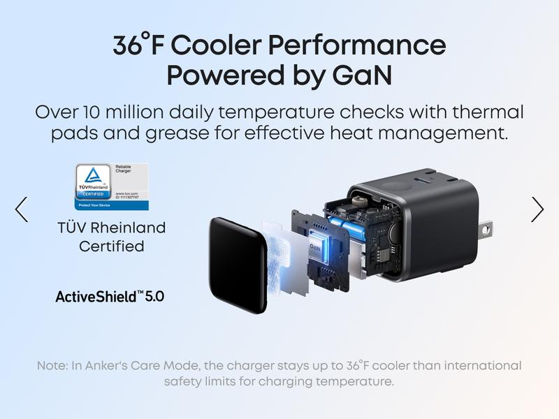 Anker Nano 45W Smart Display USB-C Charger with Foldable Plug