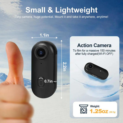 NUISK Tiny Thumb Camera: 128GB, 4K POV Video, Magnetic Mount