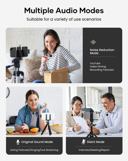 KUKIHO Wireless Lavalier Mic with Charging Case for Smartphones 