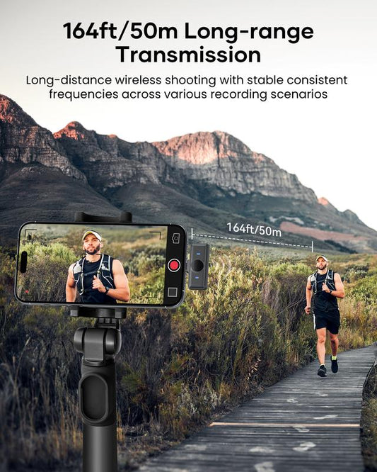 KUKIHO Wireless Lavalier Mic with Charging Case for Smartphones 