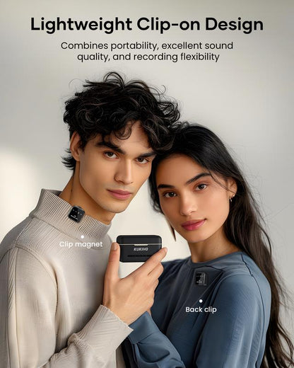 KUKIHO Wireless Lavalier Mic with Charging Case for Smartphones 